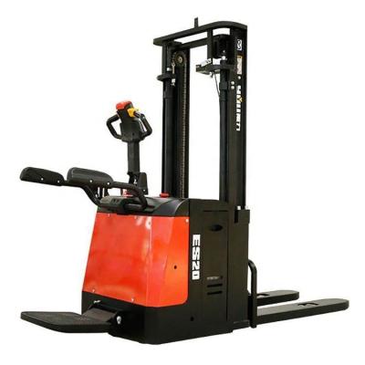 China Hotels Rack-on 1t 1.5t Stacker Battery Electric Chinese Lift Forklift 3m Pallet Stacker 3.5m for sale