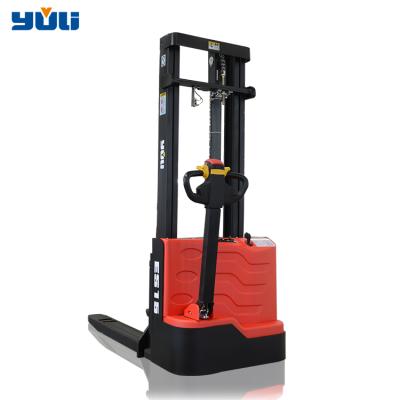 China Hotels Electric Stacker 1 Ton Pallet Stacker Electric Straddle Electric Stacker On Pallet Jack for sale