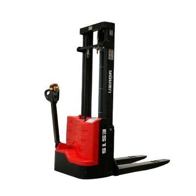 China Hotels Factory Warehouse Stand Stacker Forklift 1500kg 1.5 Ton Electric Stacker for sale