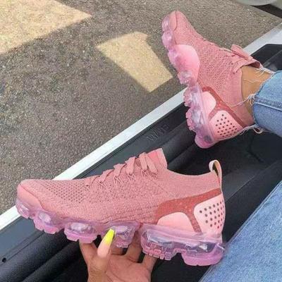 China Fashion trend women stylish knitting comfortable sneakers running shoes light weight women lace up fashion sneakers sport walking shoes for sale