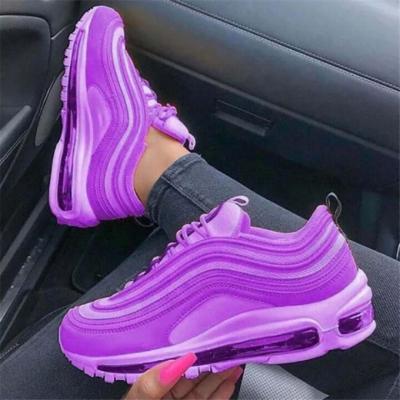 China Purple Autumn Wedges Women Casual Sneakers Anti-odor Round Toe Women Sports Lace-up Breathable Shoes For Ladies 2020 for sale