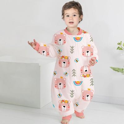 China 2022 New Baby Sleeping Bag Autumn Winter Thickened Cotton Baby Sleeping Bag Anti Bacterial Air Conditioner Room Anti Kick Split Kids for sale