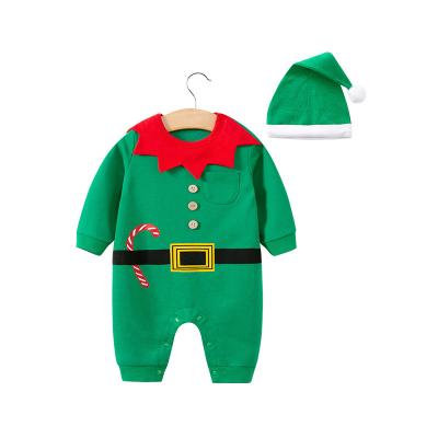 China Breathable Winter Newborn Clothes Long Sleeve Jumpsuit With Hat Infant Outfits Set Christmas Baby Romper for sale