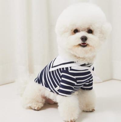 China New-fashion striped pet sailor t-shirt, luxury fabrics soft sailor t-shirt. Dog sailor t-shirt for sale