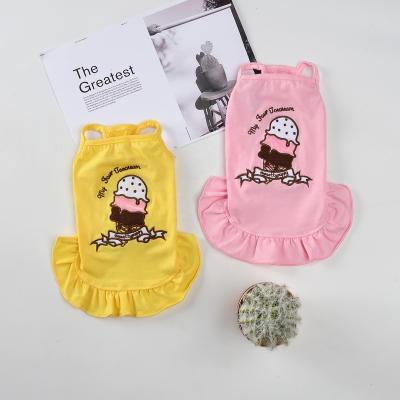 China Fashion pet summer costumes. Dog Tank Dress.Pet Ice Embroidery Tanks for sale