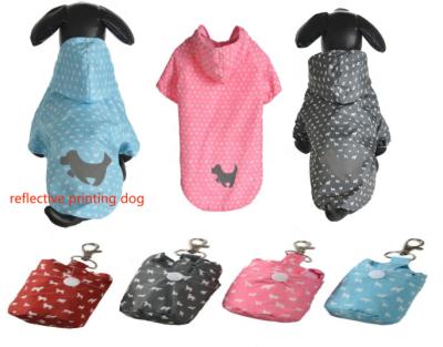 China Fashion pet costumes dog raincoat, thoughtful dog print with matching bag for carrier. for sale