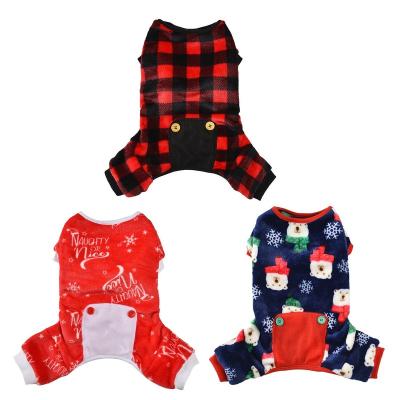 China New-fashion Pet Costumes Dog Pajamas Dog Santa Pajamas Snow Bear Dog Santa / Christmas Pajamas for sale