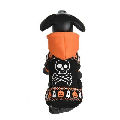 China Fashion Dog Halloween Costume Pet Dog Hoody Glow in Dark Printing Clothes for sale