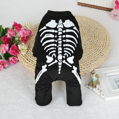 China Stocked Pet Halloween Costumes Dog Pajamas Pet Halloween Skeleton Cosply Clothing for sale