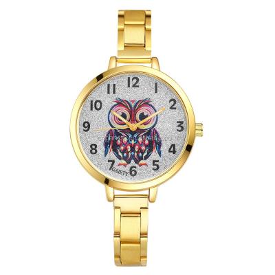 China New Brand Men's Women's Watch Owl Flower Pattern Watch Lady's Dress Bayan Unspecific Quartz Steel Analog Watch for sale