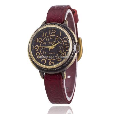 China CCQ Women's Vintage Cowhide Quartz Casual Watch Relogio Feminino High Quality Leather Women's Antique Wristwatch for sale