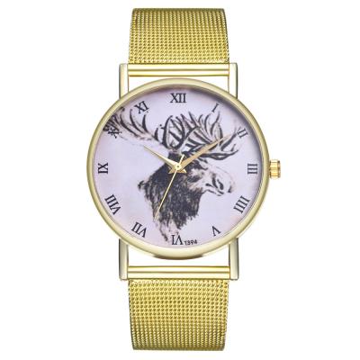 China New elks watch men women quartz watch unisex deer clock Relogio masculino masculino Clock Mesh Band Female Wrist Gift for sale