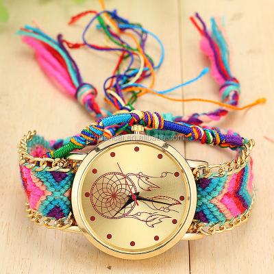 China Dreamcatcher friendship bracelet watch ladies non-specific handmade braided rope watch quartz watches relogio feminino for sale