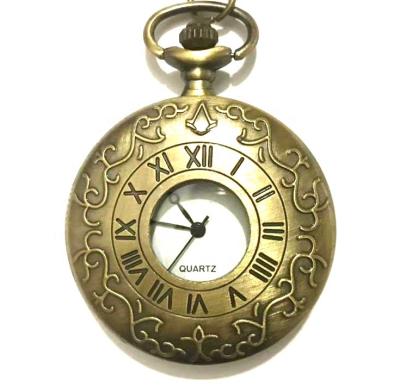 China Retro Unspecific Bronze Pocket Watch Vintage Arabic Numerals Quartz Steampunk Pocket Watch Necklace Chain Pendant Clock for sale