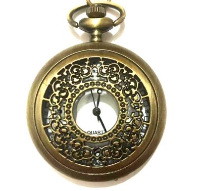 China Non-specific vintage Arabic numerals bronze design hollow chain flower pendant men's pocket watch gift new arrival hot sales for sale