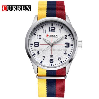 China Water Resistant New Curren Watches Top Brand Luxury Mens Nylon Strap Mens Sports Watches Relogio masculino 8195 for sale