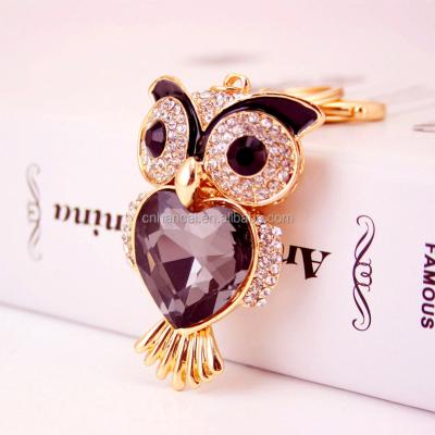 China New Crystal Rhinestone Fashion Bag Handbag Key Ring Car Key Pendant Jewelry Delicate Key Chain Owl Key Chain for sale