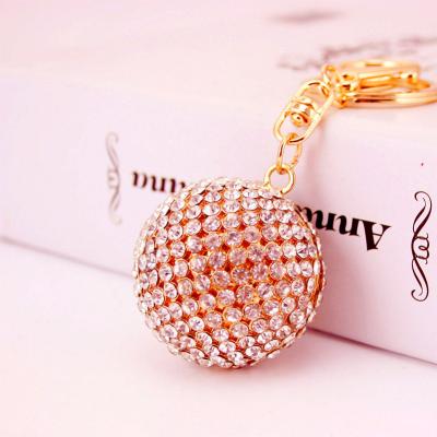 China Crystal Car Keychain Color Full Drill Crystal Rhinestone Ball Keychain Lady Bag Key Pendant for sale