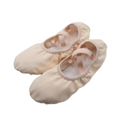 China Soft/Elastic/Breathable/No lace/Adjustment high quality factory pointe professional ballet shoes instep stretch canvas loafers for sale