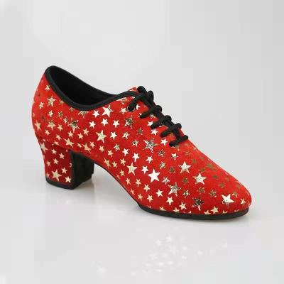 China Stage Performance And Upper Layer Cowhide Gypsophila Female Teacher Training Cheap Soft Breathable Dance Shoes for sale