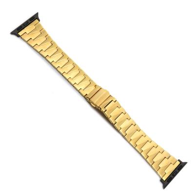 China Factory Wholesale Price Watch Band Fashion Gold 304 Stainless Steel Apple Band with Spring Buckle zu verkaufen