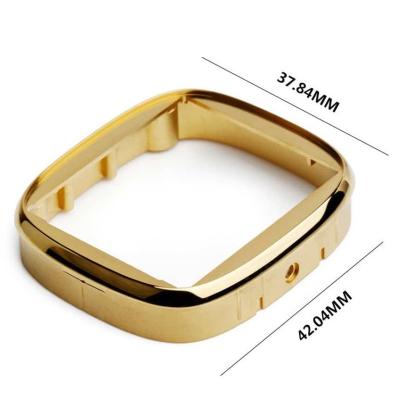 China Custom Logo CNC Machining Services Metal 316L Stainless Steel Gold Watch Case for sale