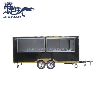 China Food trailer fast food kiosk ice creatine cart JX-FS500 Jiexian mobile buffet car for sale CE approved fast food kiosk for sale