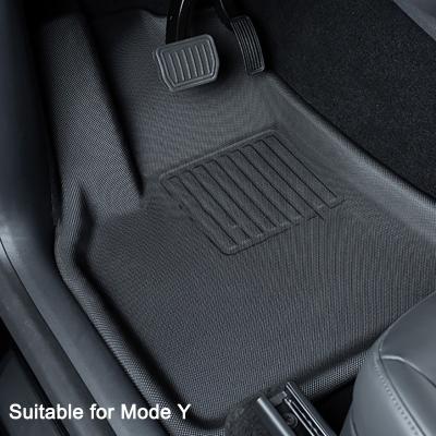 China 2021 New Tesla Model Y Trunk Business 2022 Mat Accessories Car Floor Mat Front Rear Storage Box Pads Left Rudder Tesla 3D Foot Pad for sale