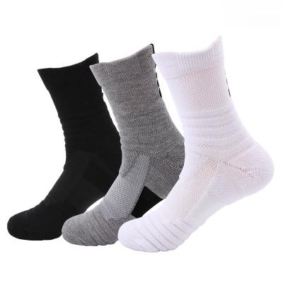 China Breathable Men Black White Gray Sport Socks Cotton Custom Golf Logo Athletic Socks for sale