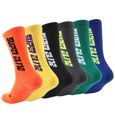 China Colorful Eco Frendly Text Mens Sport Socks Logo Letter Athletic Socks Custom OEM for sale