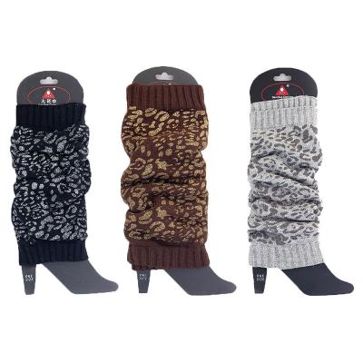 China Custom Dress Winter Long Warm Women's Dress Fashion Gold Stamping Leopard Leg Warmer OEM Leg Warmers for sale