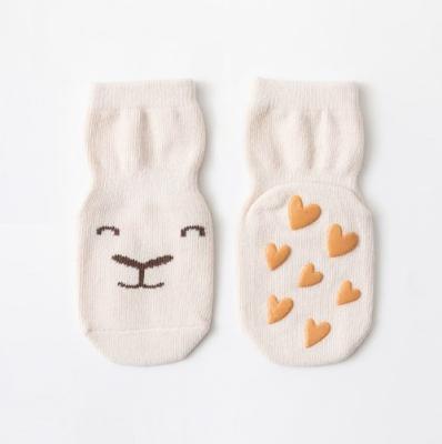 China Custom Breathable Toddler Socks Bear Monster Cartoon Cotton Crew Kids Knock Out Cute Heart Baby ABS Socks Kids Floor Anti-slip for sale