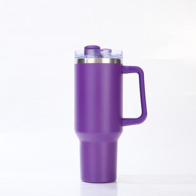 China Stocked Popular 2023 40oz Coffee Mug Vacuum Insulated Powder Coated Regular Tumbler Coffee Travel Mug for sale