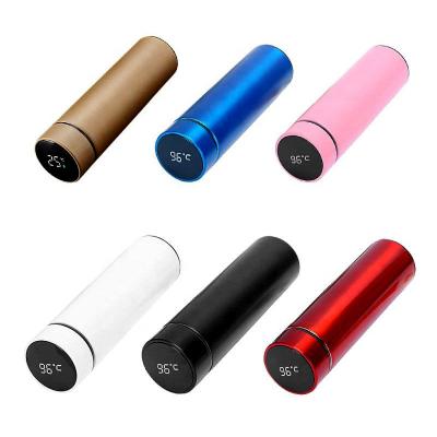 China 2023 PORTABLE Wholesale Double Wall Insulated Stainless Steel Time Marker Vacuum Flask And Smart Thermoses With Lids Led Temperature for sale