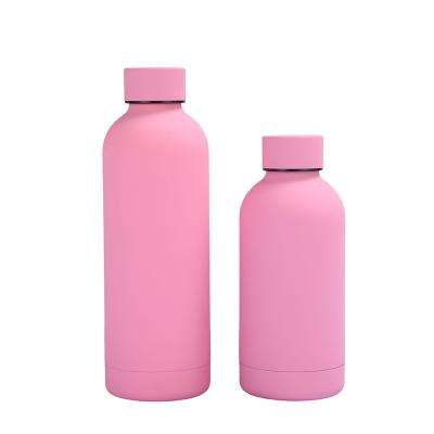 China 350ml 500ml 750ml Double Mouth Stainless Steel Matte Paint Outdoor Sports Small Logo Wall Thermos Viable Custom Colored Water Bottle for sale