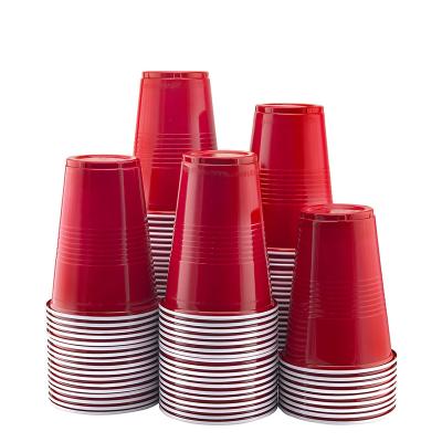 China Stocked Bulk 16oz 500ml PP Stackable Disposable Plastic Round Beverage Soda Drink Cups For Party for sale