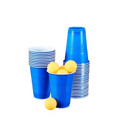 China Eco-friendly Custom Stocked 16oz LOGO Blue Party Disposable Plastic Cups From Chinese Factory for sale