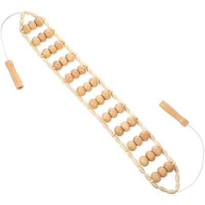 China Natural Wood Wooden Roller Belt Massager Body Belt 36 Balls Massage Therapy Tools for sale