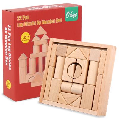 China Natural Eco-friendly Material Children's Educational Diy Toy Beech Wooden Building Blocks For Children for sale