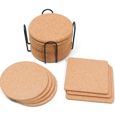 China Customized Viable Ceramic Bottom Cork Coaster Mat Hexagon White Wooden Table Tea Beer Mug MDF Base For Drinks for sale