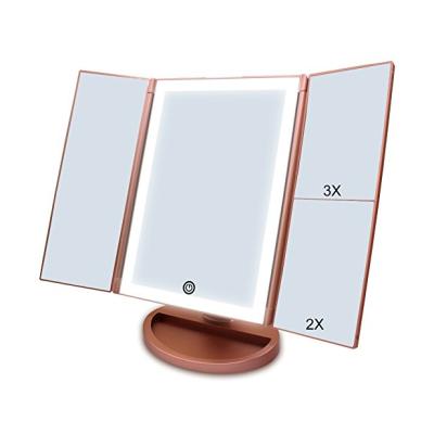 China Lighted Decorative High Definition Light Gray Direct Filling Salon LED Makeup Desktop Mirror for sale