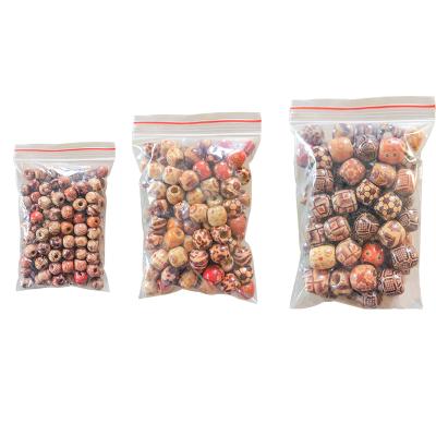 China Chritmas Jewelry Accessories DIY Craft Beads Wholesale Mixed Painted Drum Wooden Spacer Beads Wooden Beads For Jewelry Making Craft Hair DIY Macrame for sale