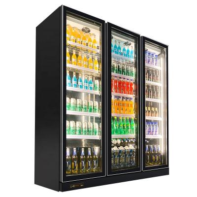 China Vertical 1/2/3/4 Door Single-temperature Glass Beverage Refrigerator Upright Cold Showcase Slim Beverage Refrigerator for sale