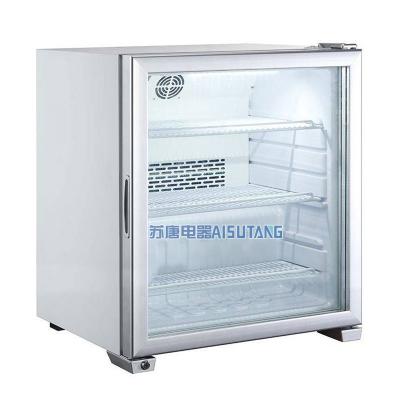 China Single-temperature Small Mini Soft Drink Display Counter Top Convnience Store Beer Cooler Display Glass Door Fridge for sale