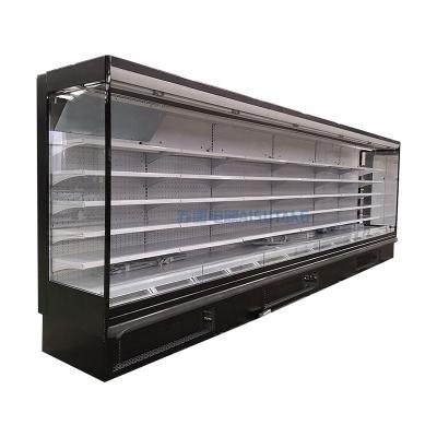 China Single-temperature Open One-piece Body Shop Supermarket Air Curtain Cabinet for sale