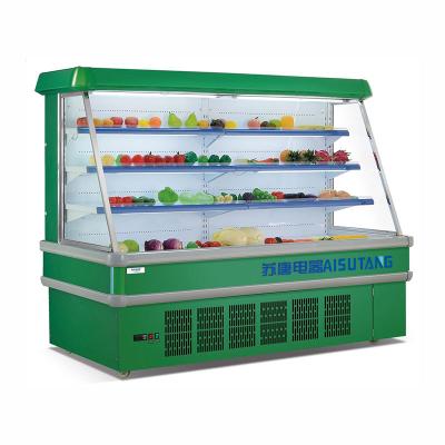 China Commercial Open Vegetable Open Fruit Display Milk Fridge Single-temperature Mulitideck Large Capacity Fridge for sale