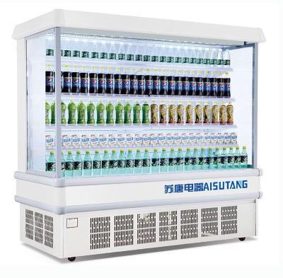 China Commercial Multi-deck Single-temperature Open Milk Fruit Chiller Display Large Capacity Refrigerator for sale