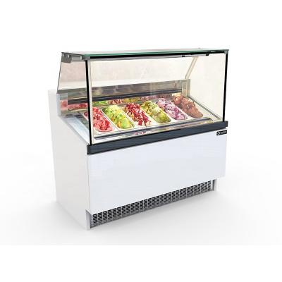 China Double-temperature Easybest Ice-cream Glass Door Counter Gelato Showcase Soft Popsicle Freezer for sale