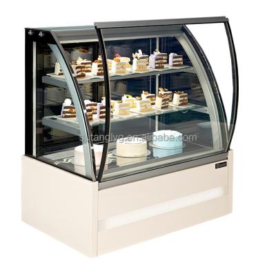 China Double-temperature Easybest 3 Layer Glass Cake Show Gelato Display Cabinet Air Cooling With Defroster for sale