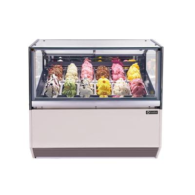 China Dual-temperature Easybest Italian Ice Display Machine Gelato Fridge Popsicle Freezer for sale